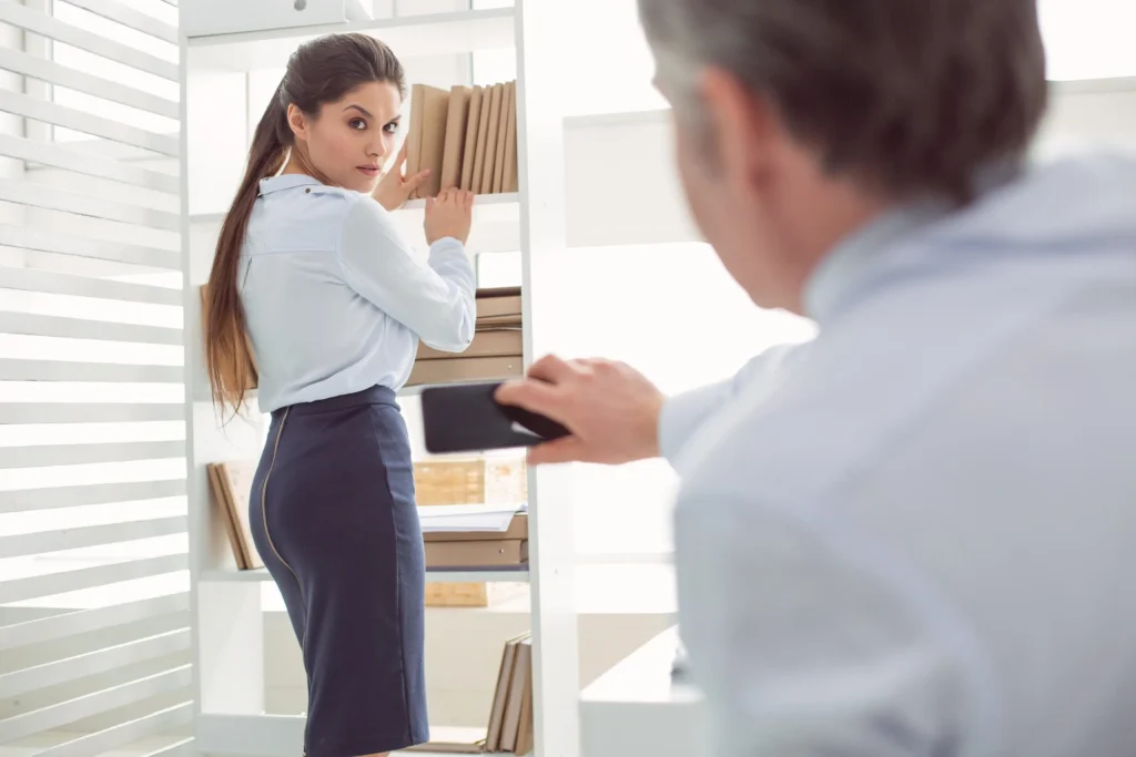 A man taking a photo of a female coworker's body when she's not looking is a form of sexual harassment. If you are facing inappropriate conduct at work you should consult with an Austin sexual harassment lawyer.