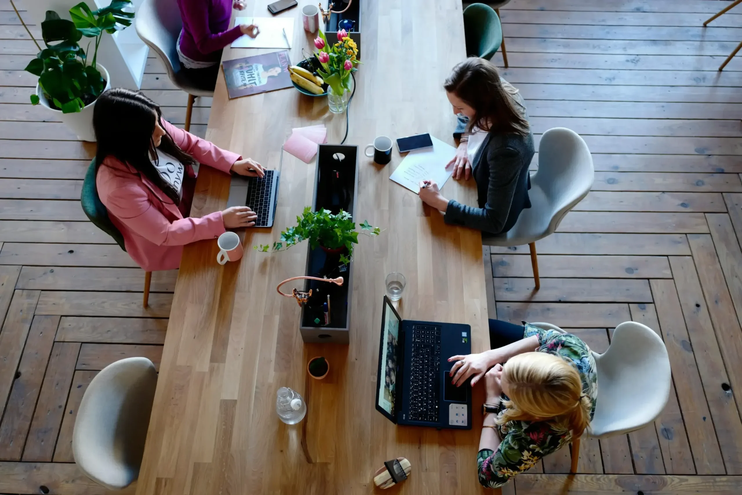 People in a remote co-working space.